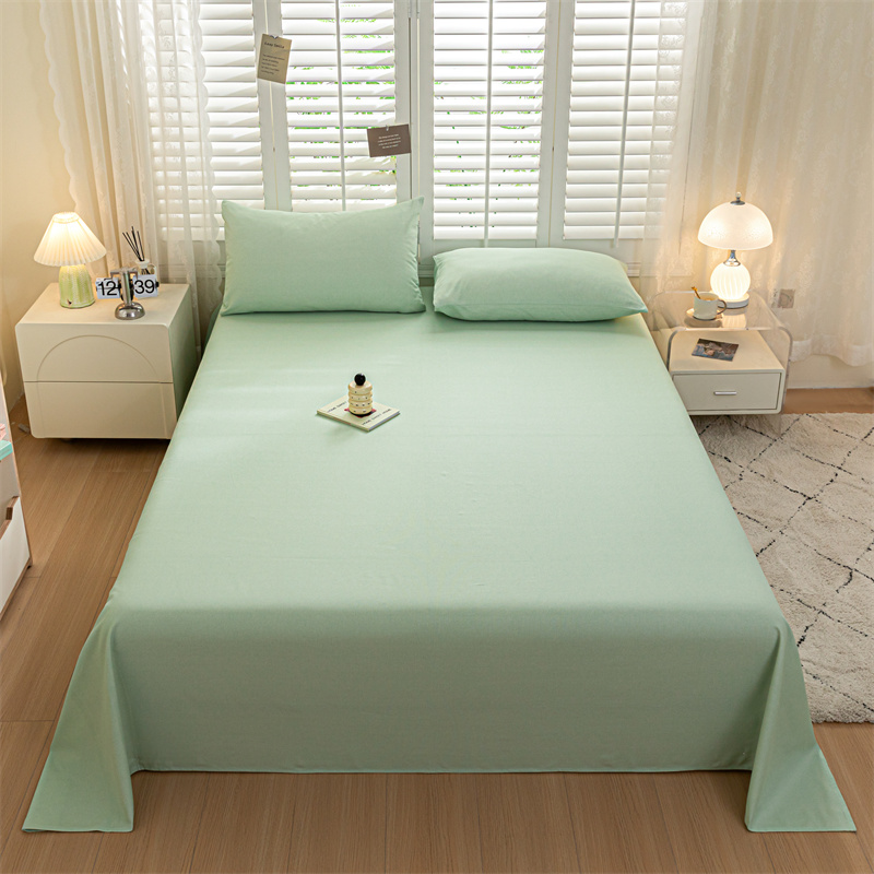 2024新款全棉老粗布单床单系列 200*230cm单床单 月白-浅绿