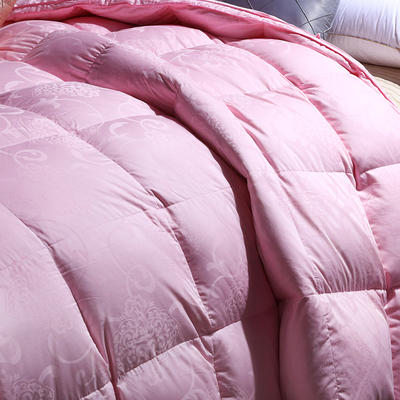2018全棉贡缎提花羽绒被 200*230cm（90%白鸭绒） 粉色