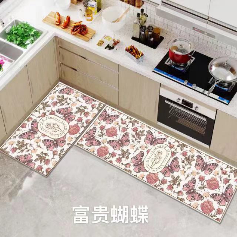 2022新款厨房垫垫子地毯 50x160cm 富贵蝴蝶