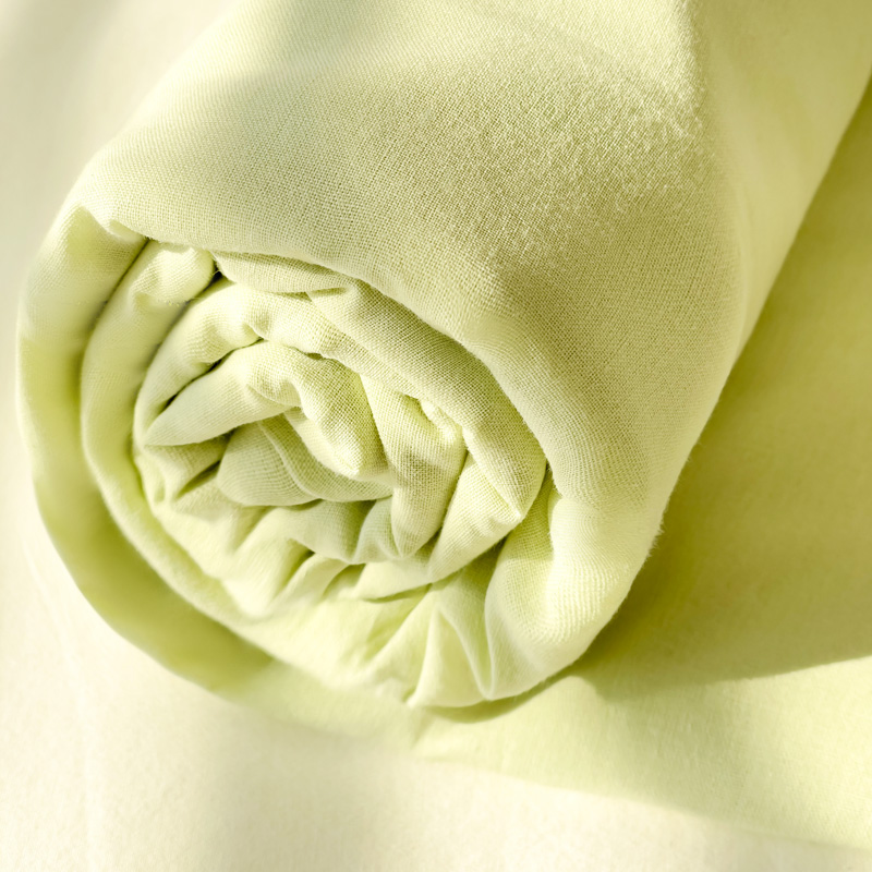 2024新款简约格子纯色水洗棉床单单件宿舍床单三件套（风格二） 160*230cm 果绿
