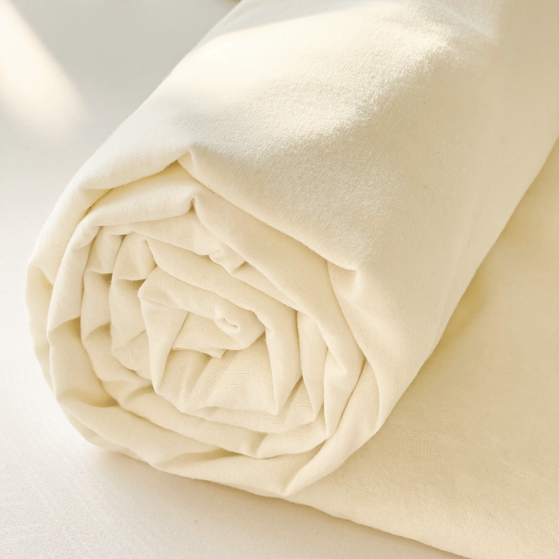 2024新款简约格子纯色水洗棉床单单件宿舍床单三件套（风格二） 160*230cm 奶白