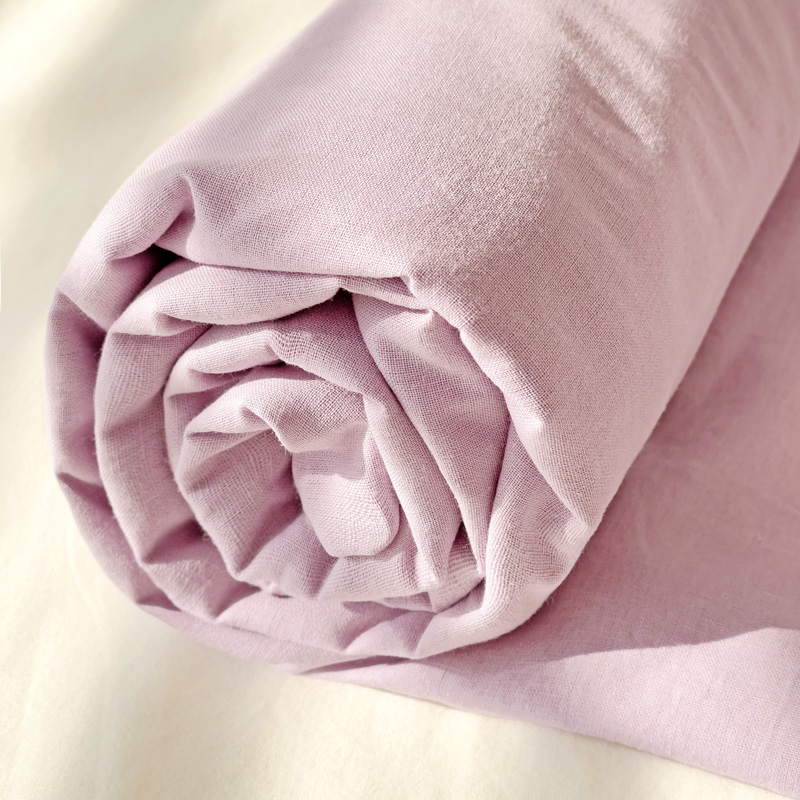 2024新款简约格子纯色水洗棉床单单件宿舍床单三件套（风格二） 160*230cm 奶紫