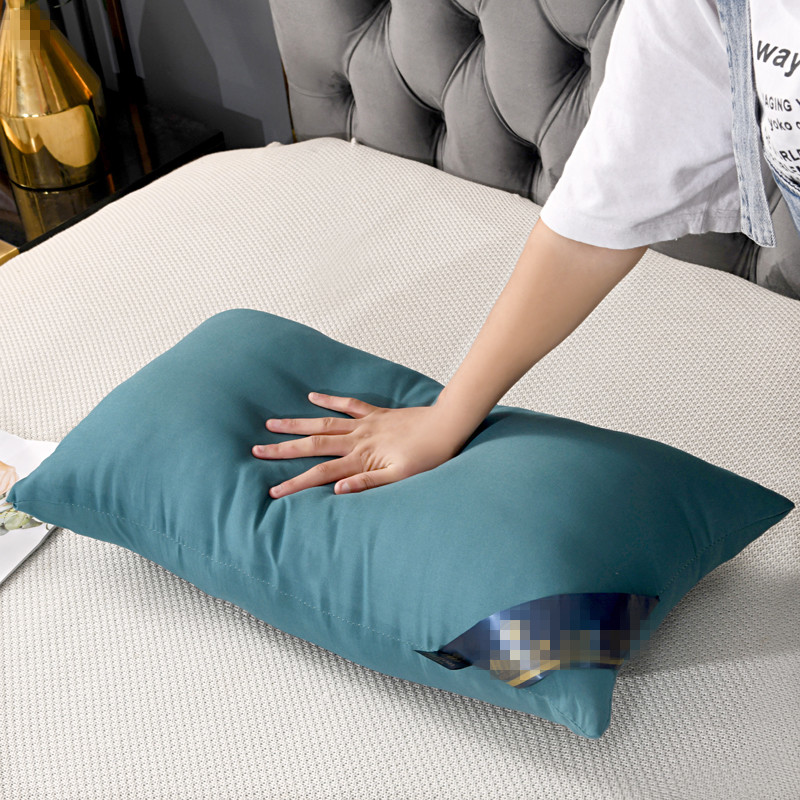 2022新款引流热款酒店单双边羽丝绒枕头枕芯，《尺寸和重量均可定制》 单边蓝色600g