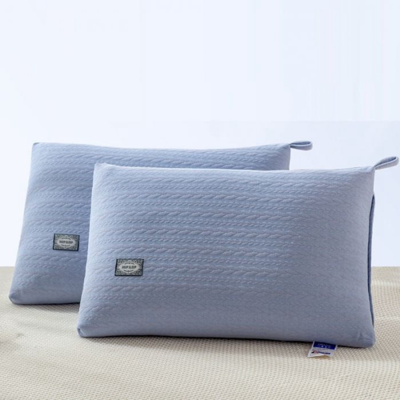 2023新款舒适针织枕头枕芯 600克低枕单只蓝色