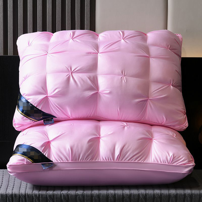 2023新款希尔顿扭花枕 枕头枕芯 800g扭花枕单只粉色