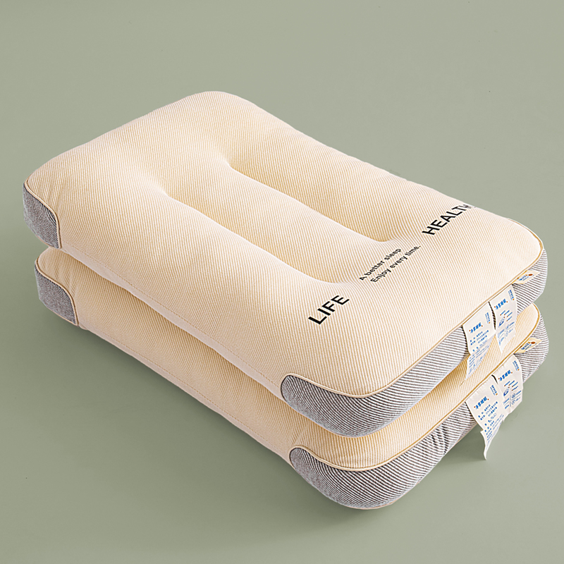 2023新款HEALTH日本山形针织护颈枕枕头枕芯 卡其  48*74cm/只