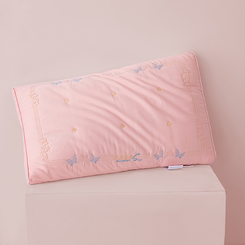 2023新款巴马蚕丝枕枕头枕芯 48*74cm/只-中枕 粉色