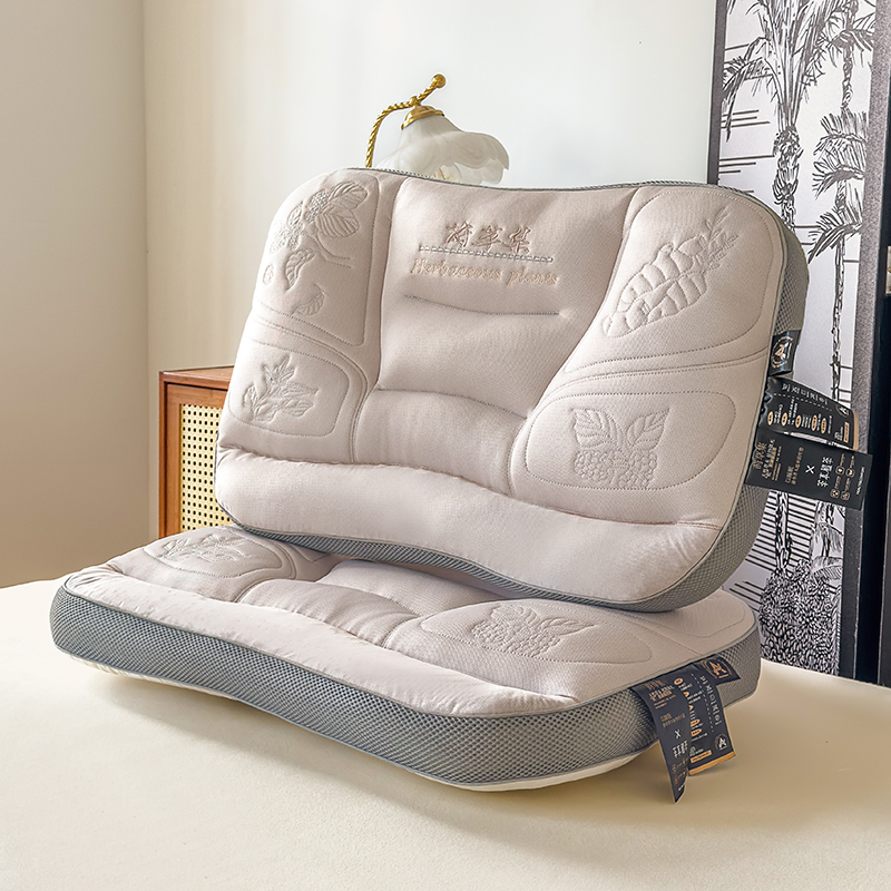 2024新款莳草集-护颈健康枕枕头枕芯 48*74cm/对 灰色 低枕