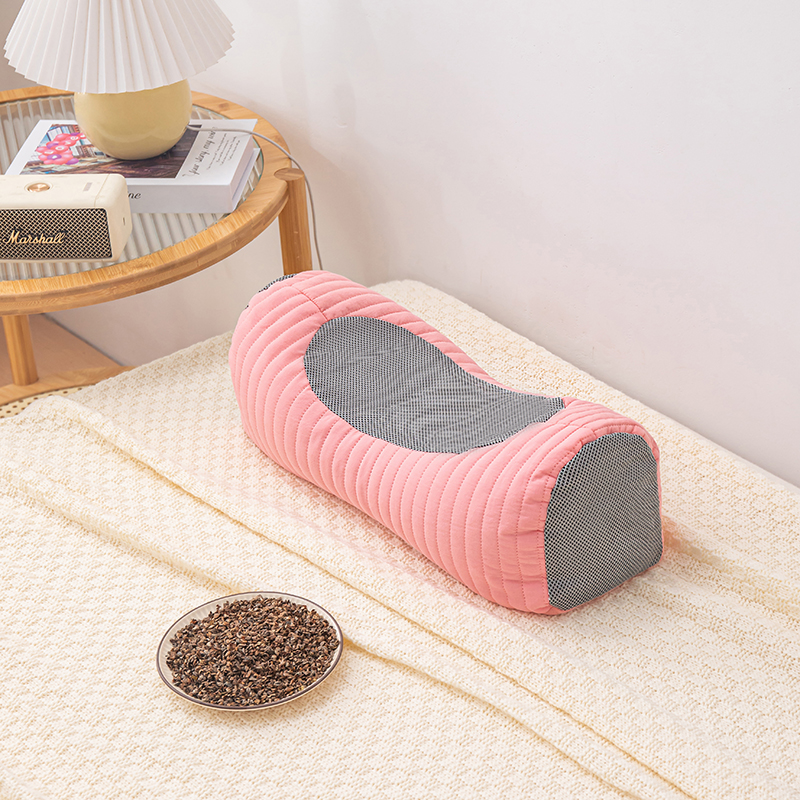 2024新款纯荞麦枕枕头枕芯-护颈牵引款 45*15cm/对 粉色