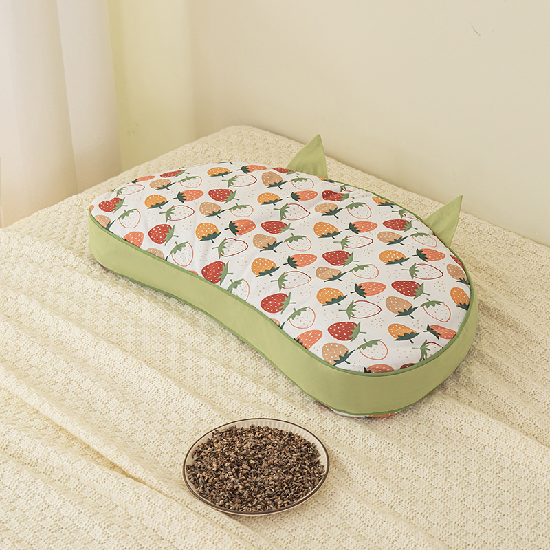 2024新款全棉韩式小猫耳-纯荞麦枕枕头枕芯 30*58cm/对 草莓甜心