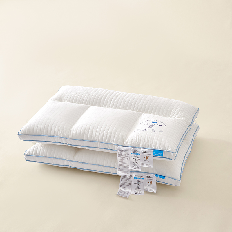 2024新款冰丝大豆枕枕头枕芯 48*74cm/对 白色-护颈款