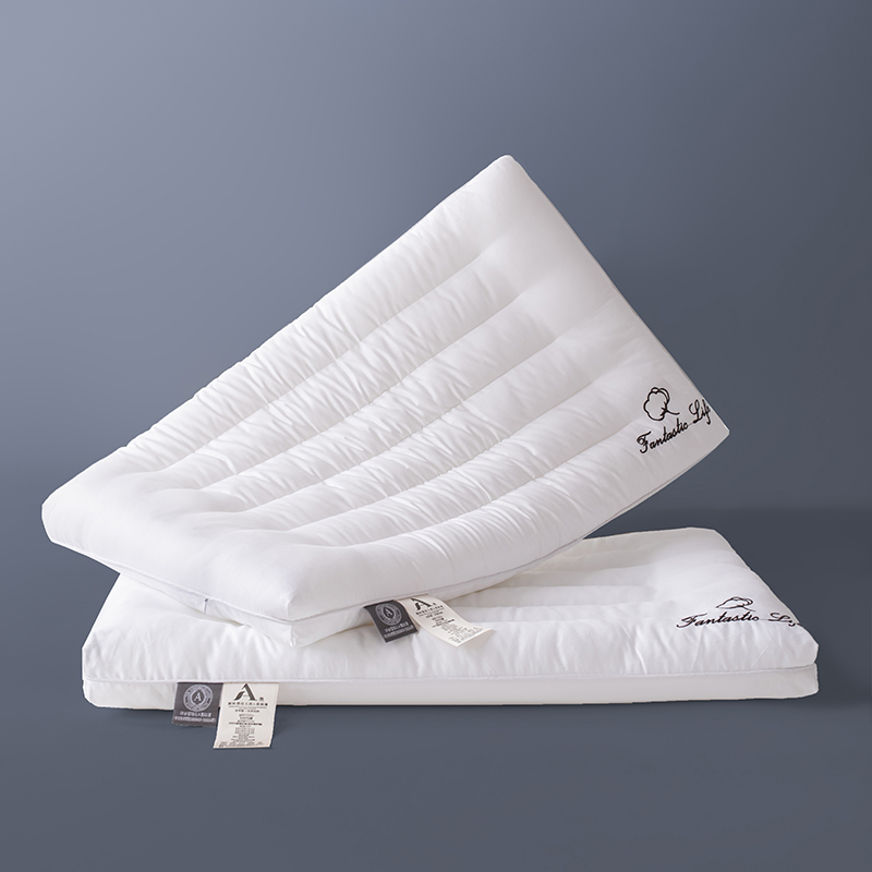 2024新款A类棉花低枕枕头枕芯 48*74cm /对 白色 低枕