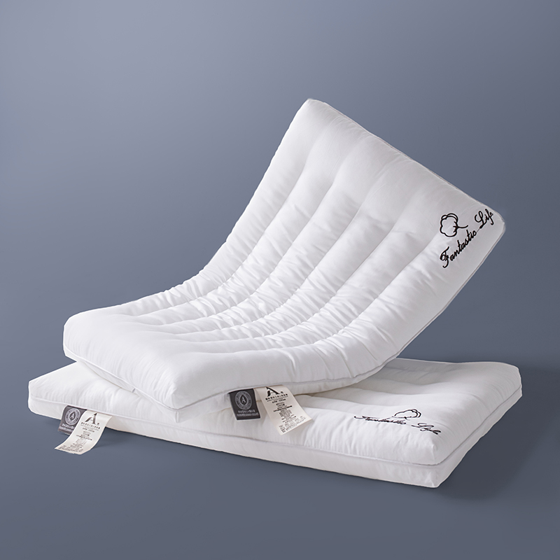 2024新款A类棉花低枕枕头枕芯 48*74cm /对 白色 高枕