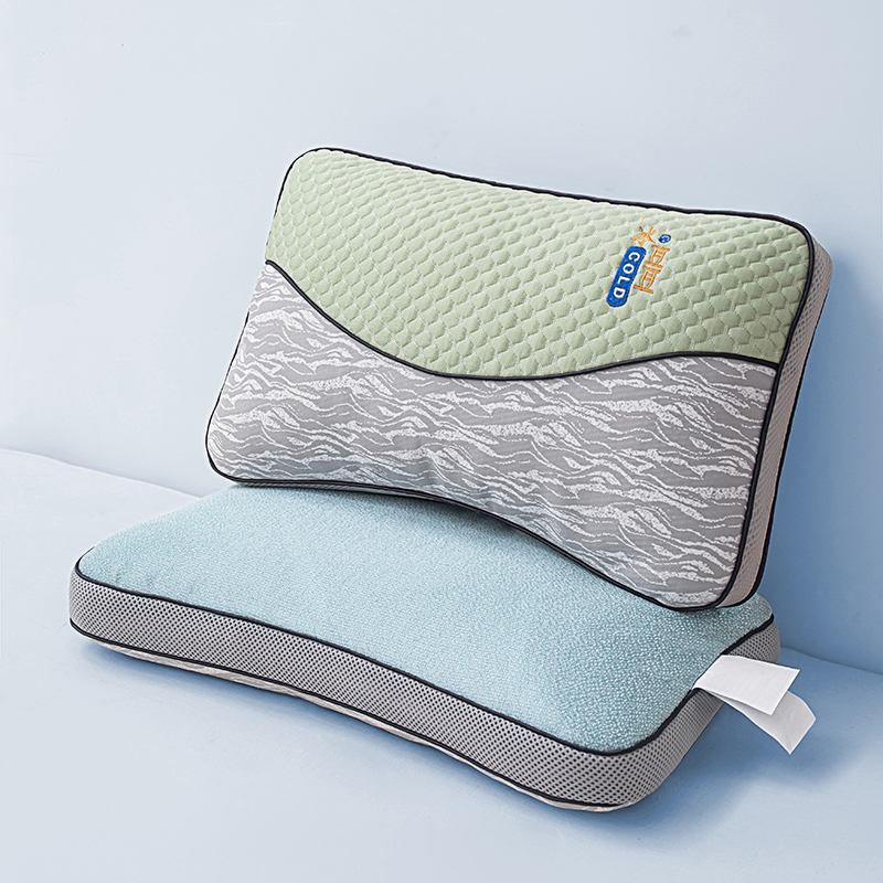 2024新款凉感冰豆豆荞麦护颈枕枕头枕芯 32*52cm/对 果绿