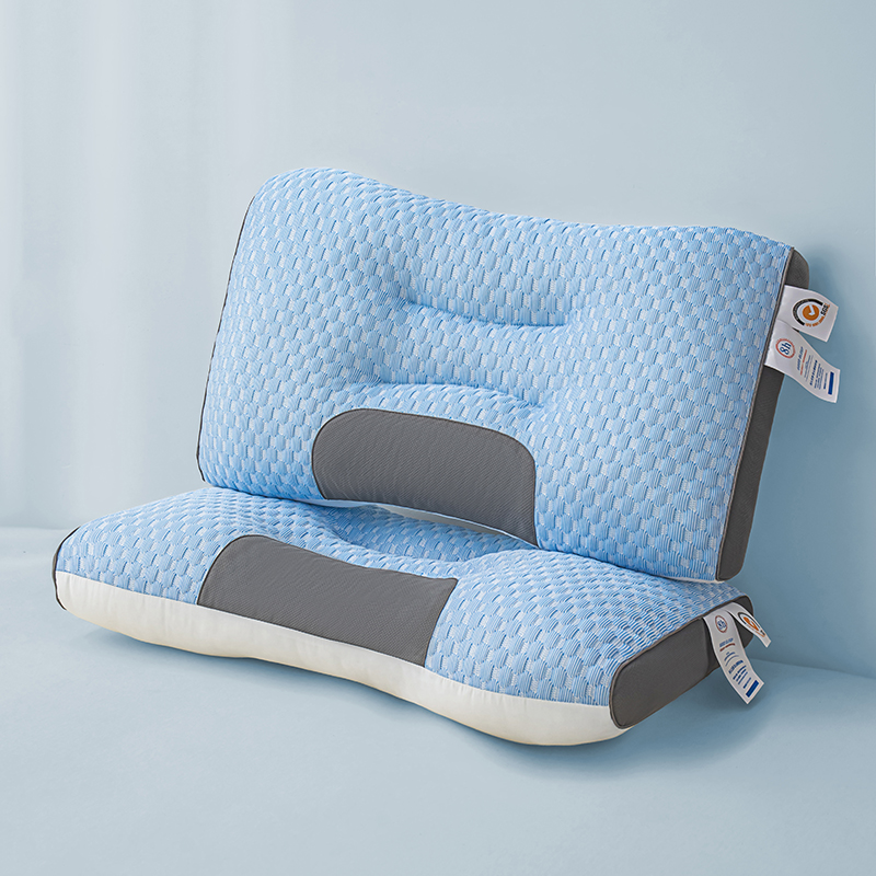 2024新款超凉感冰豆豆Spa枕枕头枕芯 48*74cm/对 冰蓝色  低枕
