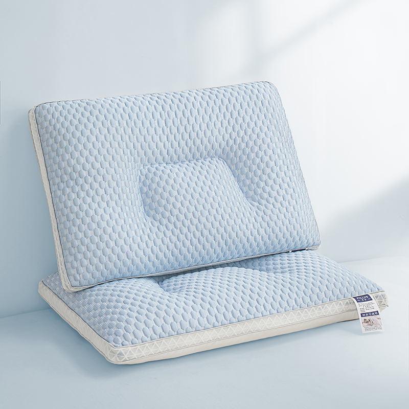2024新款冰豆豆凉感护颈枕枕头枕芯-凉感-护颈款 48*74cm/对 冰蓝 低枕