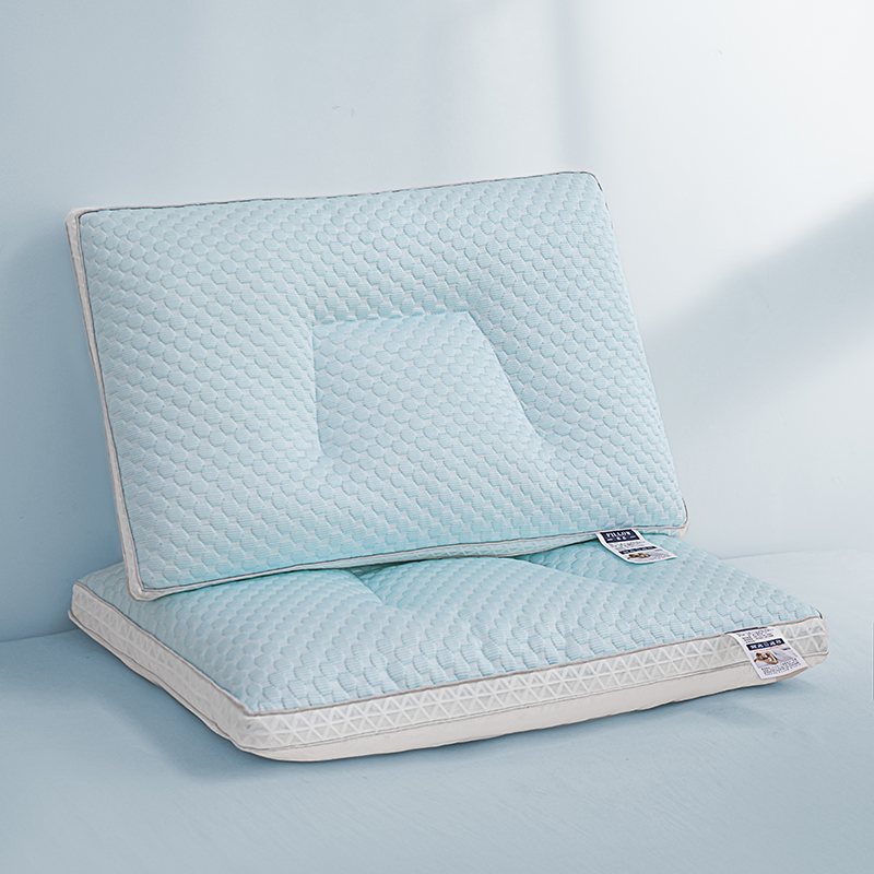 2024新款冰豆豆凉感护颈枕枕头枕芯-凉感-护颈款 48*74cm/对 冰绿 低枕