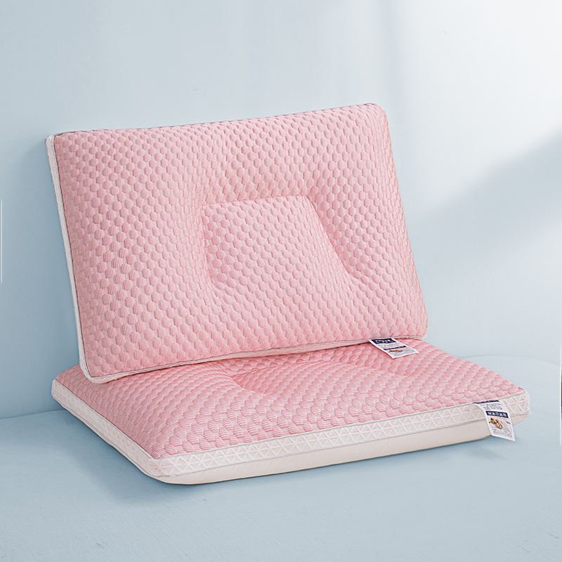 2024新款冰豆豆凉感护颈枕枕头枕芯-凉感-护颈款 48*74cm/对 粉色 低枕