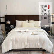 2022新款游京西川 日式素棉提花被子被芯 150*200cm  3斤 缎条白