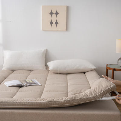 2023新款水洗棉棉花床垫--小格系列 0.9*200cm （5斤）加厚款 小格-卡其
