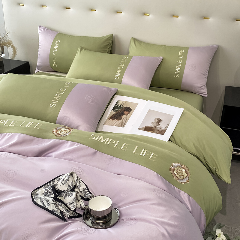 2024新款水洗真丝刺绣四件套【卢浮之夜】