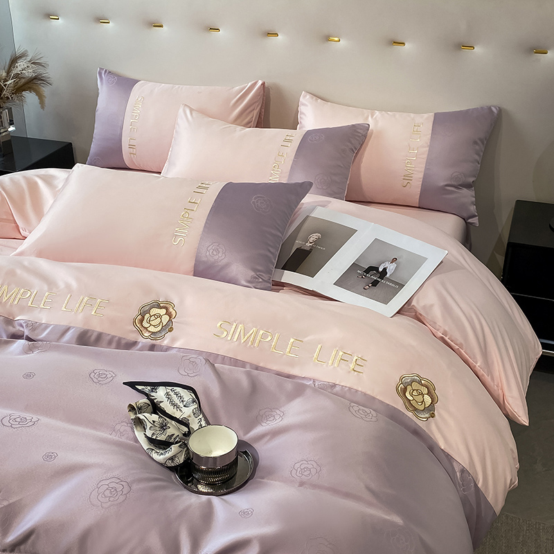 2024新款水洗真丝刺绣四件套【卢浮之夜】