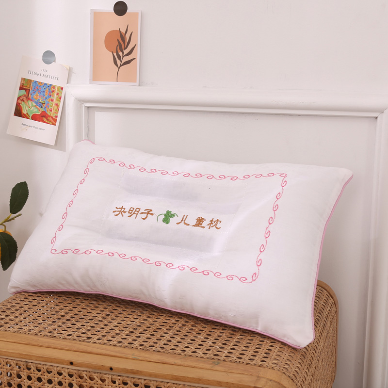 2021新款儿童决明子枕头枕芯30*50cm /只 决明子儿童枕（刺绣款）