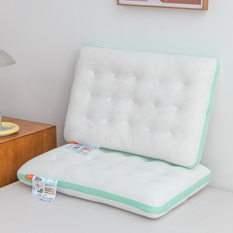 2023新款3D科技网眼透气水洗枕头枕芯 按摩空气层针织枕头助睡眠 3D科技网眼透气水洗枕头绿色