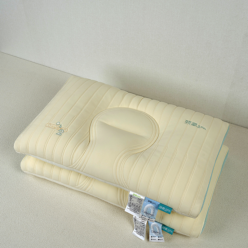 2024新款冰丝乳胶颈氧护颈SPA枕头枕芯 助睡眠枕芯 48*74 颈氧SPA高枕一对装