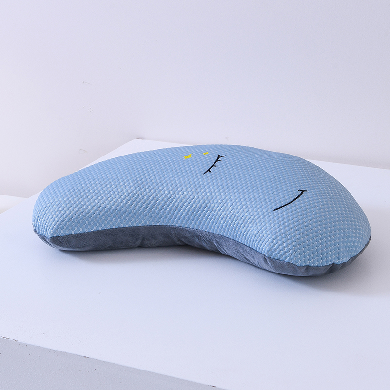 2024新款凉豆豆荞麦枕头荞麦壳枕芯枕头芯-月牙款 月牙形一只装 蓝色