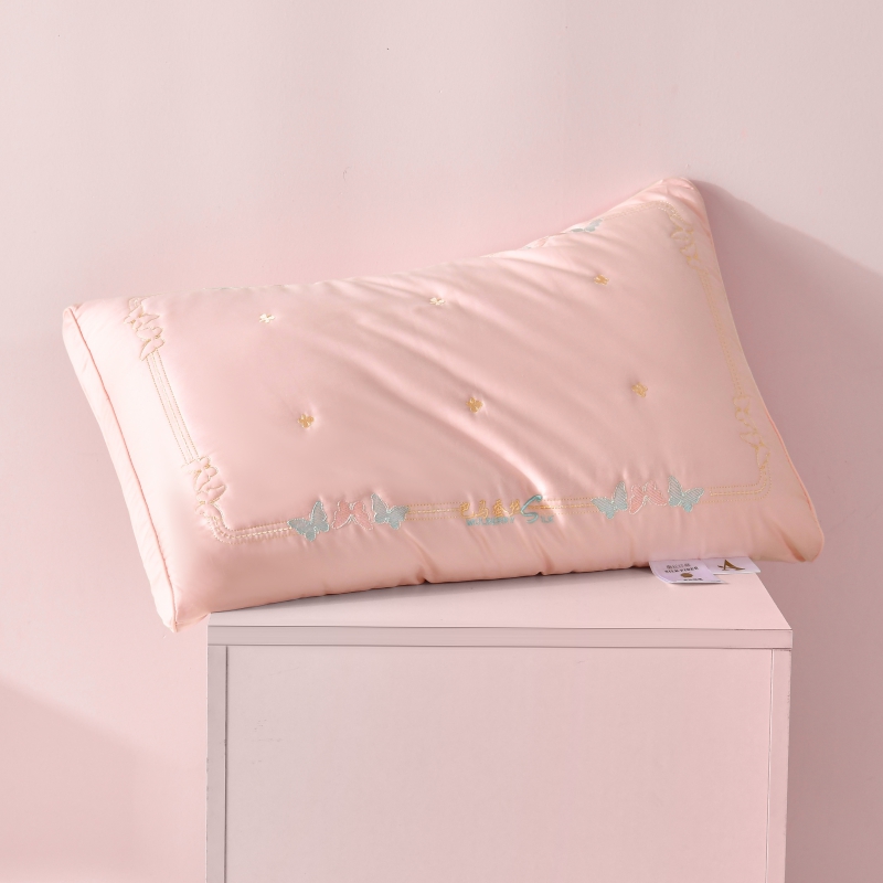 2024新款护颈巴马蚕丝枕枕头枕芯-系列二 儿童枕30x50cm/对 粉色