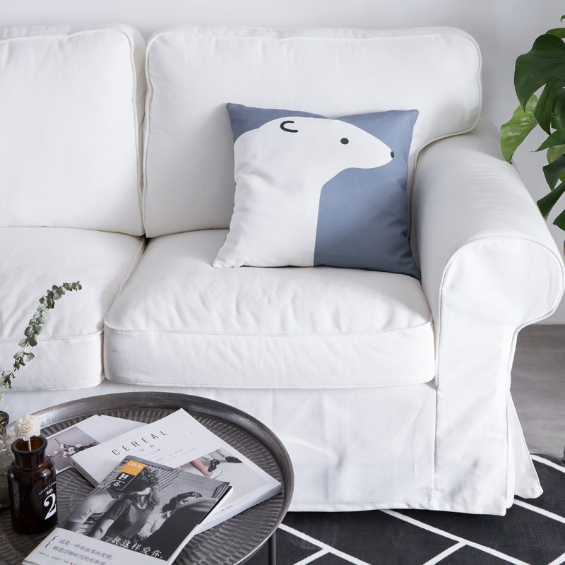 新品抱枕系列（海豚湾） 45x45cm（3D纤维芯） 白白熊