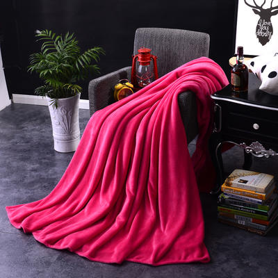 2023新款毯子系列 纯色法莱绒毯 1.5*2米 玫红