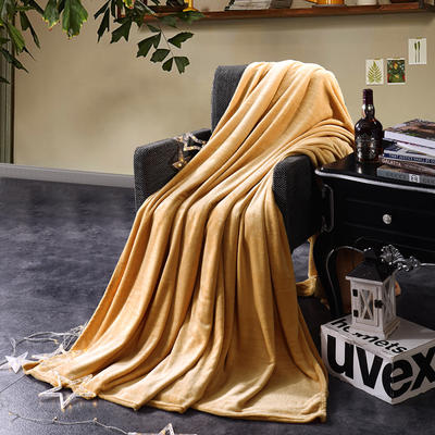 2023新款毯子系列 纯色法莱绒毯 1.8*2.0米 驼色