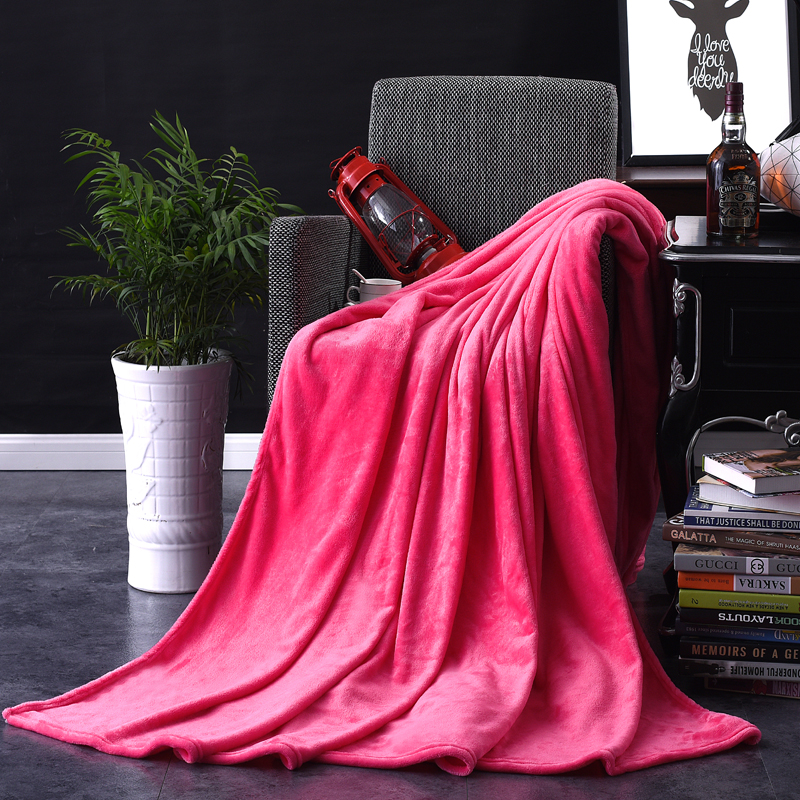 2023新款毯子系列 纯色法莱绒毯 1.5*2米 砖红