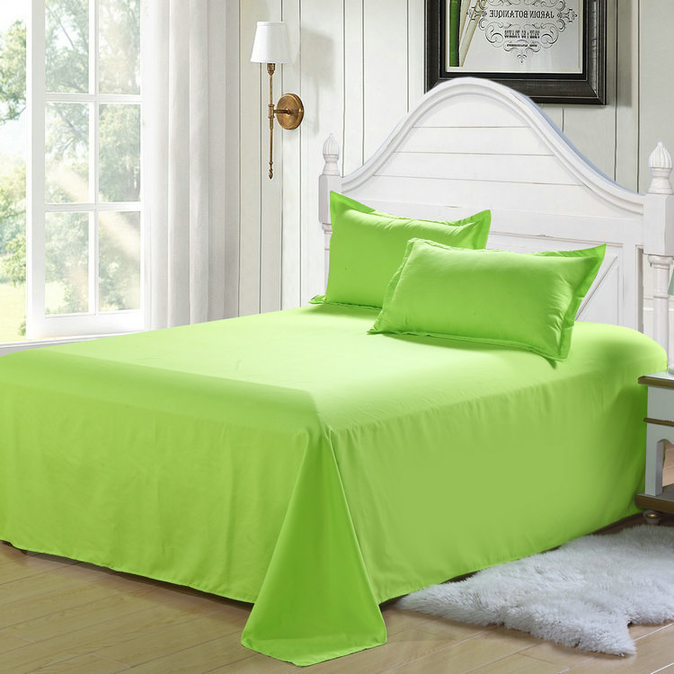 2021新款纯色双拼系列单品床单 200cmx230cm 纯色果绿