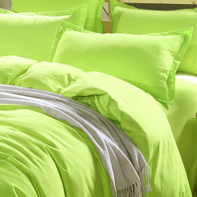 2021新款纯色双拼系列单品枕套 48cmX74cm/对 纯色果绿