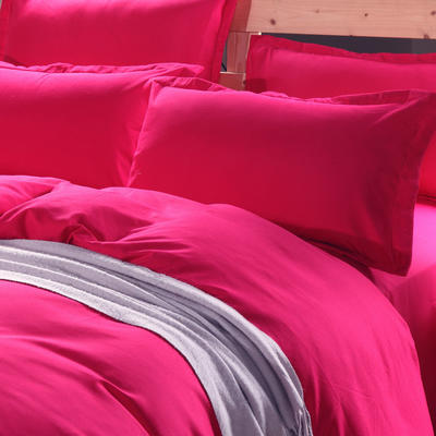 2021新款纯色双拼系列单品枕套 48cmX74cm/对 纯色玫红