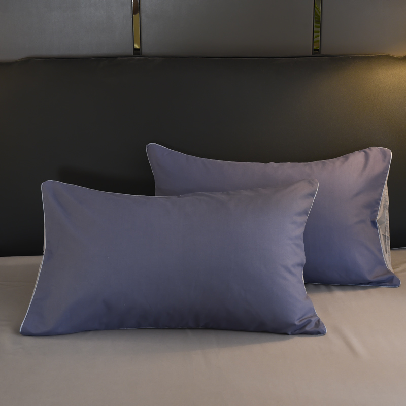 2021新款纯色双拼系列单品枕套 48cmX74cm/对 烟熏紫