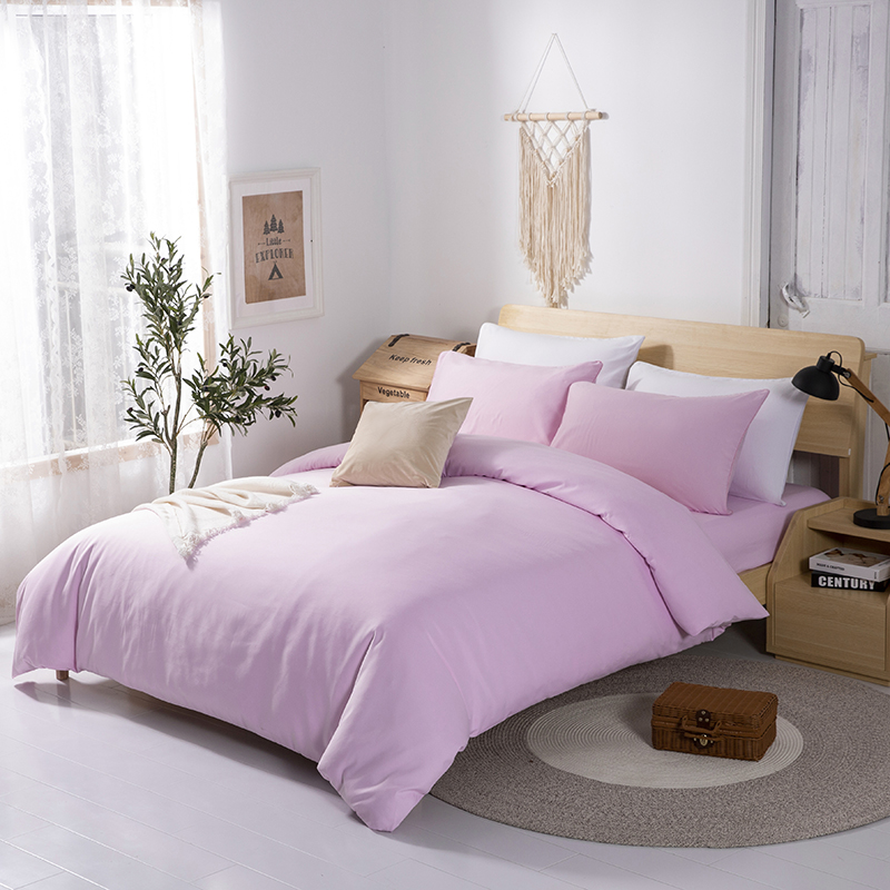 2021新款纯色双拼系列单品床单 200cmx230cm 粉色