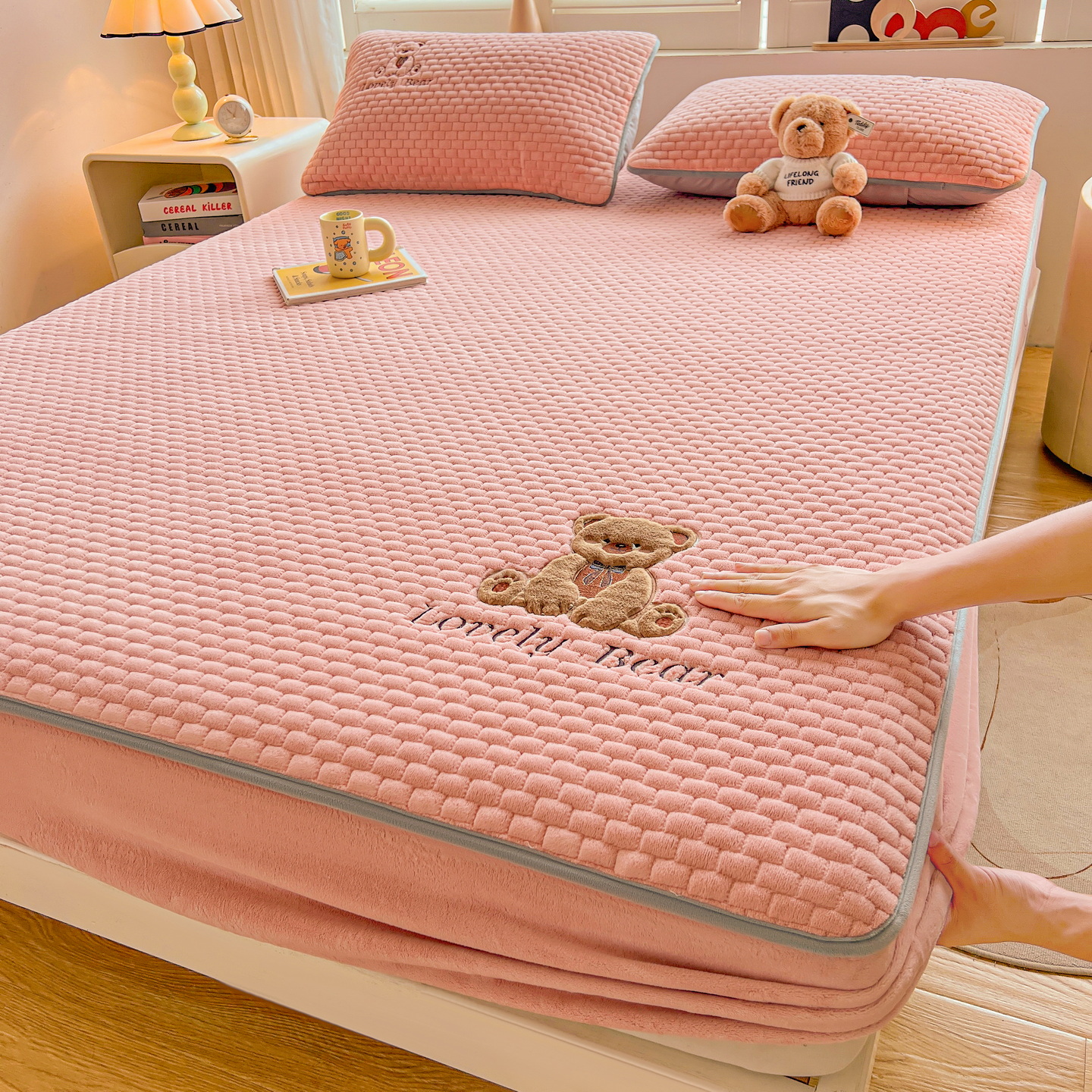 2025新款新棉绒-焦糖熊床笠