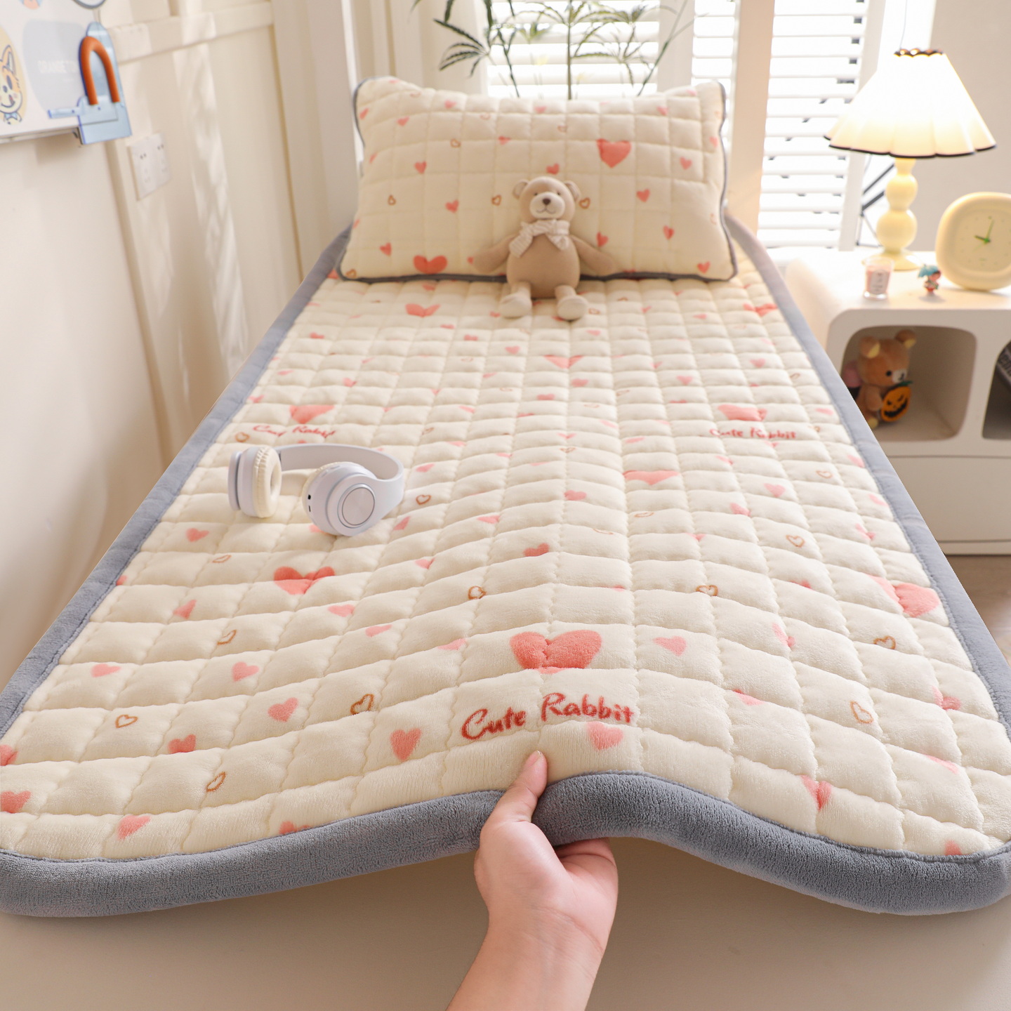 2025新款水晶边-牛奶绒学生床褥床垫 水晶边床褥-星月神话