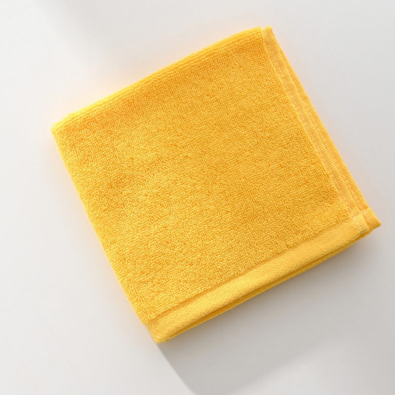 2023新款全棉彩虹糖系列方巾毛巾浴巾 黄色方巾34*34cm
