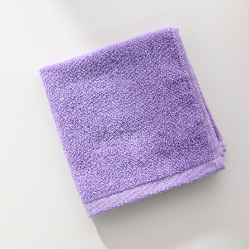 2023新款全棉彩虹糖系列方巾毛巾浴巾 紫色方巾34*34cm
