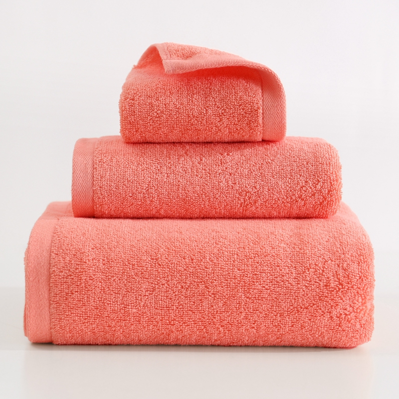 2023新款全棉彩虹糖系列方巾毛巾浴巾 粉红毛巾34*76cm