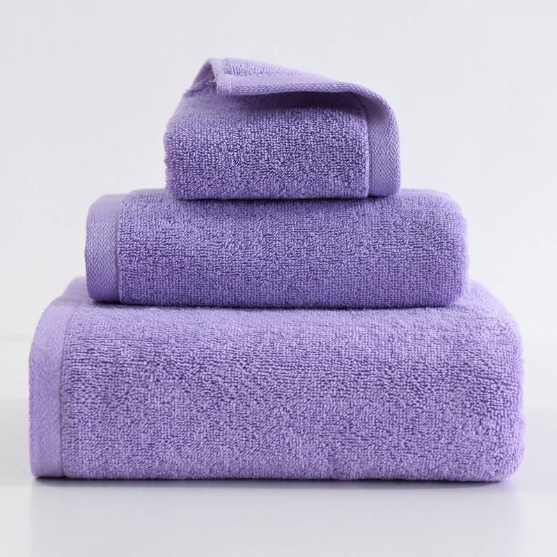 2023新款全棉彩虹糖系列方巾毛巾浴巾 紫色毛巾34*76cm