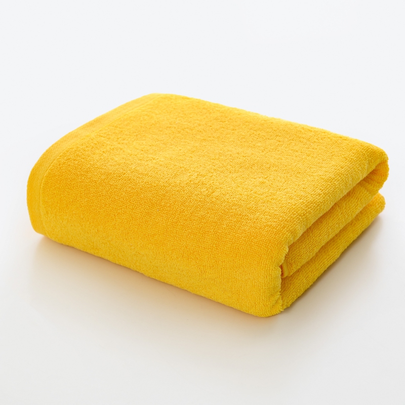 2023新款全棉彩虹糖系列方巾毛巾浴巾 黄色毛巾浴巾70*140cm