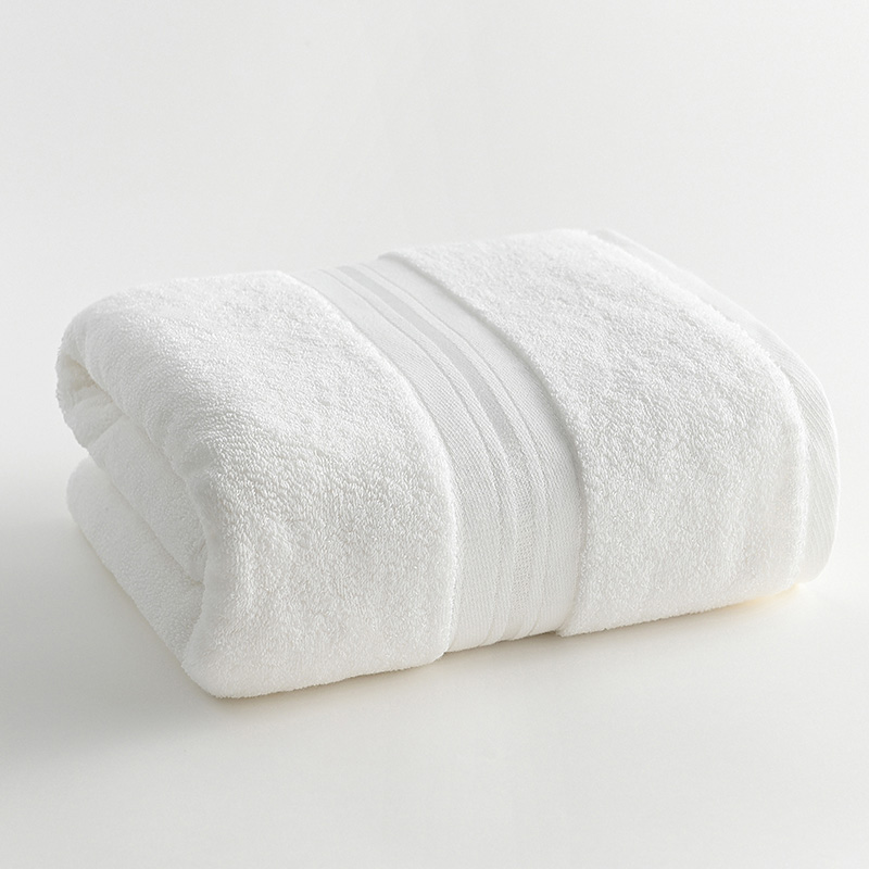 2023新款全棉丝路毛巾套巾 本白色 100*185加大浴巾