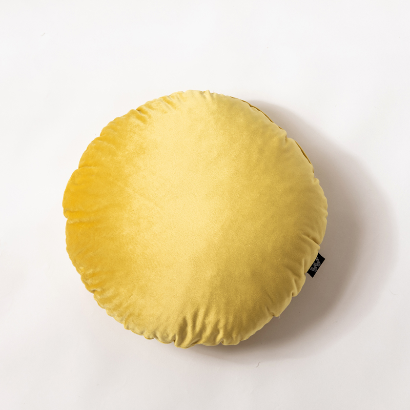 纯色意大利绒抱枕靠垫 50X50cm 奥丁金圆形（直径40cm，不带纽扣）