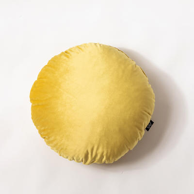 纯色意大利绒抱枕靠垫 50X50cm 奥丁金圆形（直径40cm，不带纽扣）